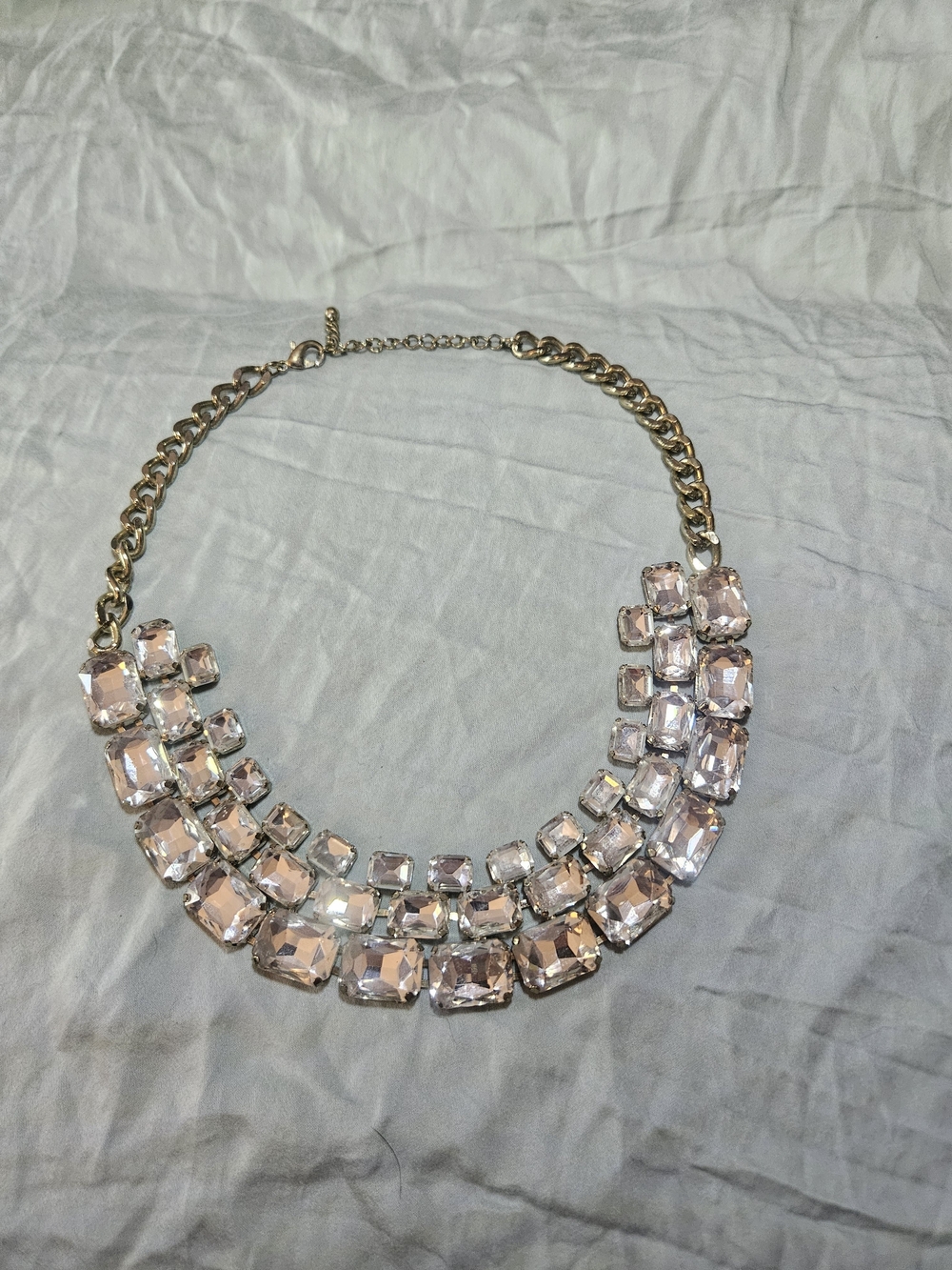 Statement Pink Crystal Collar Necklace